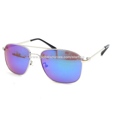 Gafas de sol cuadradas para mujer y hombre, lentes de sol de aleación de  Metal c