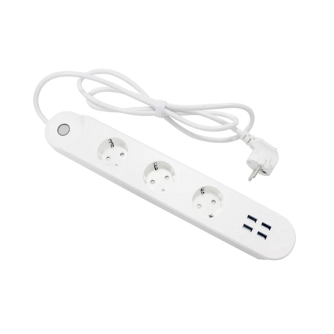 Tuya WiFi Smart Power Strip EU Surge Protector 4 AC Sockets 4 USB