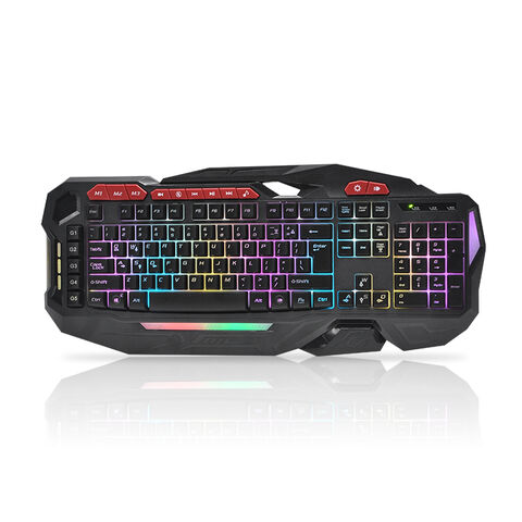 Anti-Ghosting Gaming-Tastatur mit Hintergrundbeleuchtung und Multimedia-Tasten - Membrane Tastatur