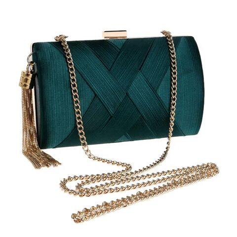 Novos Designs Suka Clutch Feminina Bolsas de Maquiagem de Luxo Bolsa de Mão de Noite Borla Cetim Dourado Clássico Bolsa de Aba Bolsa de Cosméticos Tecida for sale at factory direct price