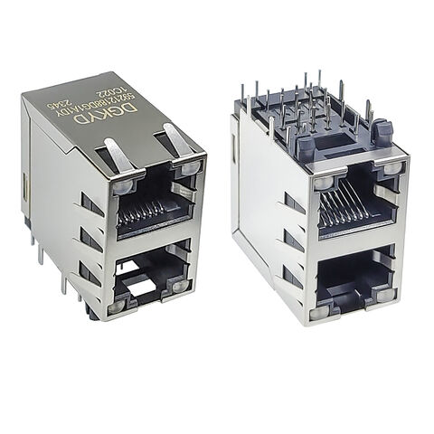Dual Rj45 Buy Wholesale China 2x1 Dual Port Rj45 Connector With Light And Wing ...