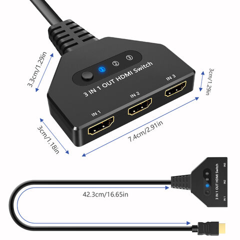 Buy Wholesale China Oem 1.4/2.0 Hdmi Splitter 3 In 1 Out Hd Cable 4k ...