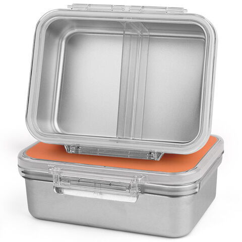 AOHEA Caja Bento de acero inoxidable para niños: Fiambrera Bento de metal  para niños, caja de almuerzo sin BPA, caja Bento de acero inoxidable 304  con