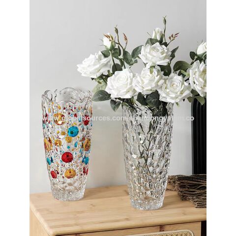 Kaufen Sie China Großhandels-Großhandel Heim Dekorative Glasvase Kristall Glas Blumen Flaschen Hand Bedruckt Für Dekoration Party Badezimmer Glas Blumen Glas und Vase zu einem Preis von $2.6 USD