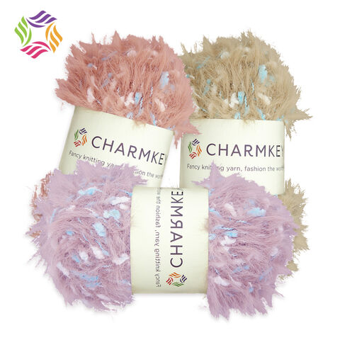 Suministro de Fábrica Charmkey: Hilado Pom Pom Mezcla de Poliéster y Nylon, Hilado Esponjoso para Tejer