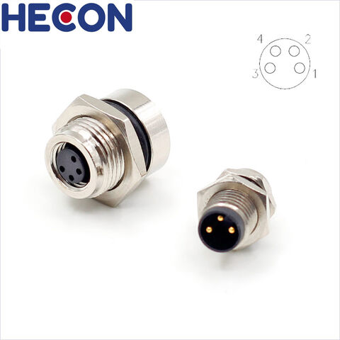 Conector M8 Macho Recto Sobremoldeado sin Blindaje 3 4 5 6 8 Pines Boca Metálica Conector M8 Impermeable Personalizado