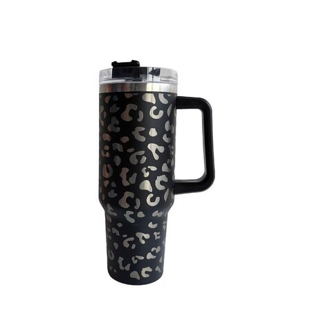 Tumbler Stanley Holografik Motif Leopard, Gaya Baru, Kapasitas Besar 1.2L, Dinding Ganda Insulasi Baja Tahan Karat for sale at factory direct price