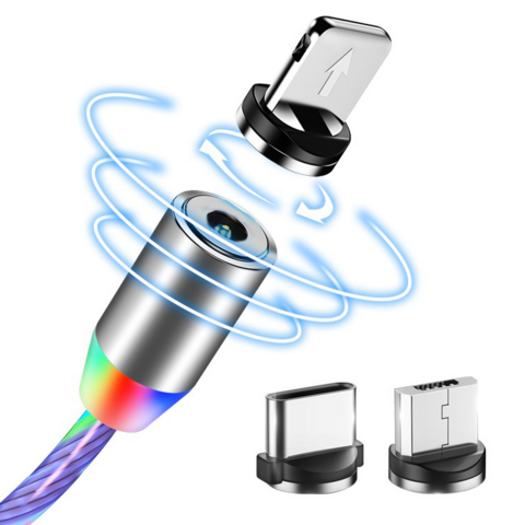 Câble USB Magnétique à Charge Rapide avec Lumière Fluorescente pour Téléphones - Câbles de Données for sale at factory direct price