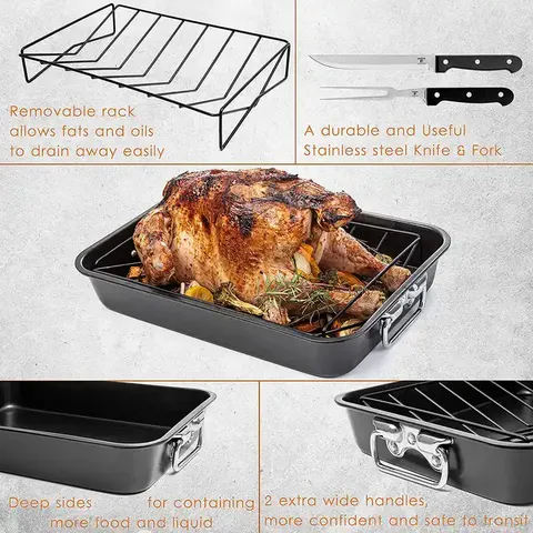 Non stick best sale turkey roasting pan