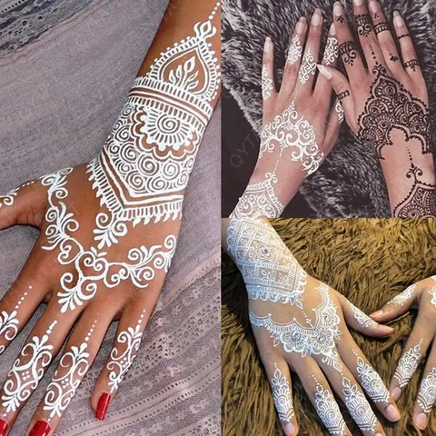 Stencils for Henna Tattoos/Temporary Tattoo Temples Set of 20 Sheets,Indian  Arabian Tattoo Stickers for Hands Arms Shoulders Legs : Amazon.in: Beauty