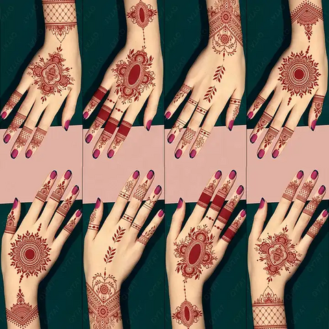 Mehndi Henna Stencils Temporary Tattoo Template Large Body Art Glitter Hand