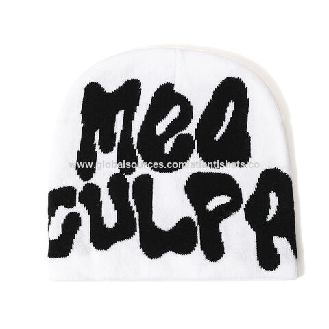 Buy Wholesale China Hat Women Beanie Hat Winter Hat White Knit Cap Black  Jacquard Mea Culpa Beanie Hat Moq 50 Pcs Oem Bsci Factory & Hat at USD  0.768