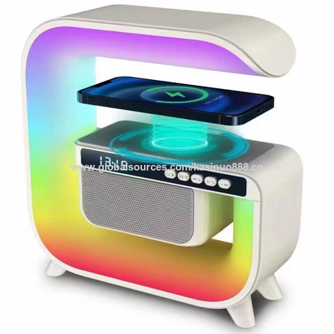 Compact Multifunctional Bluetooth Speaker with LED Lights, Mic, Stand w/  remote