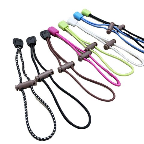 Cadarços redondos personalizados para crianças, 3 mm, elásticos, sem amarração, com fechos, cadarços elásticos de borracha preguiçosos for sale at factory direct price