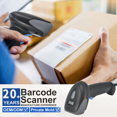 Lector de Código de Barras Inalámbrico Portátil USB para Supermercado BT 1D/2D QR, Escáner Láser de Códigos de Barras 1D 2D