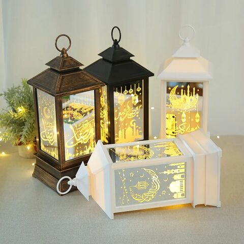 Compre Islam Musulmán Retro 2024 Eid Mubarak Ramadán Eid Lámparas De Viento  Noche Luces Led Linternas Decoraciones Para La Decoración Del Hogar Adornos  y Eid Ramadán Mubarak de China por 2.3 USD