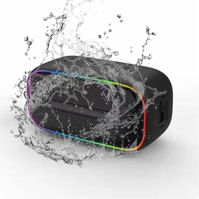 Altavoz Portátil Q40 TWS con Bluetooth y Luces RGB, Altavoz Impermeable IPX7