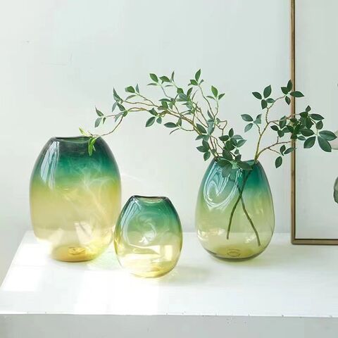 Kaufen Sie China Großhandels-Schlichte, Moderne, Luxuriöse Tischdekoration Für Wohnzimmer, Bauchige, Bunte Glasvase Für Wasserpflanzen Und Blumenarrangements und Glas Blumen Vasen zu einem Preis von $13.91 USD