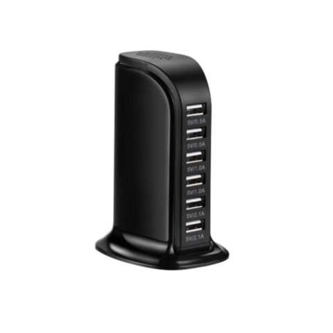Carregador de parede USB de 6 portas, estação de carregamento de mesa Quick Charge 2.1 para telefones, tablets, smartphones
