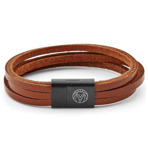 High End Luxury Unisex Mens Leather Bracelet With Aolly Buckle And