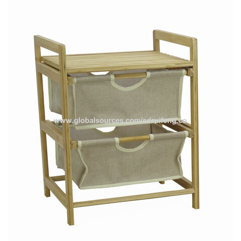 Eco Racks Small Hot Sale ,foldable And Eco-friendly Bamboo Storage Rack With 2 Canvas ...
