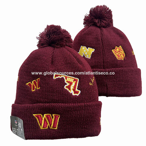 Buy Wholesale China Winter Knit Pom Beanie Hats Solid Color Cuffed Knit Hat  With Embroidery Patched Nfl Team Washington Commanders Bsci Factory & Hat  at USD 0.672 | Global Sources