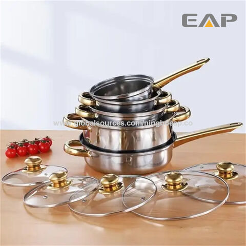  Stainless Steel Composite Bottom Cooking Pot Single Handle  Saucepan with Lid Kitchen Cookware for Home Kitchen or Restaurant: Home &  Kitchen
