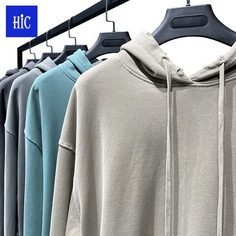 2022 Fashion 380G Vintage Unisex Hoodie Custom Bestickt Faded Hoodies Drop Shoulder Raw Hem Acid Wash Hoodie for sale at factory direct price