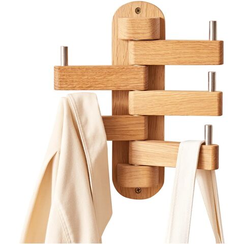 Coat Hooks For Wall Wooden Wall Hooks With Swivel Foldable Arms