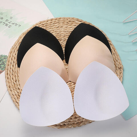 3 Pairs Sponge breast pad insert cotton bra girls' swimwear stick bras for  women breast inserts for bra
