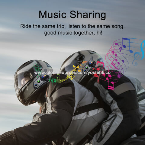 Motorcycle Bluetooth Helmet Headset 10 Riders Group Motorbike Intercom with  Music Sharing FM Hand-free Call Bluetooth 5.0 Helmet Communication System