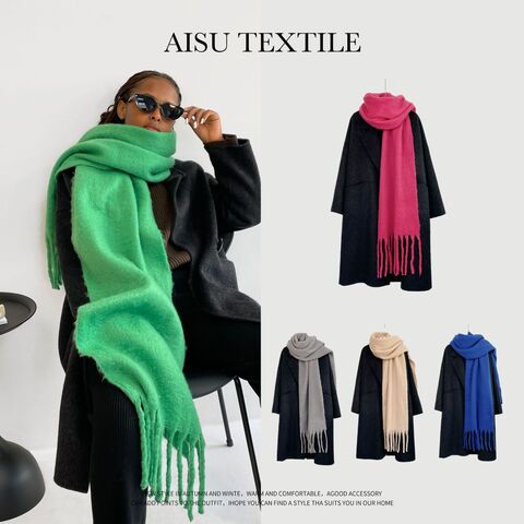 Buy Wholesale China Single Color Versatile Solid Fringed Scarf For