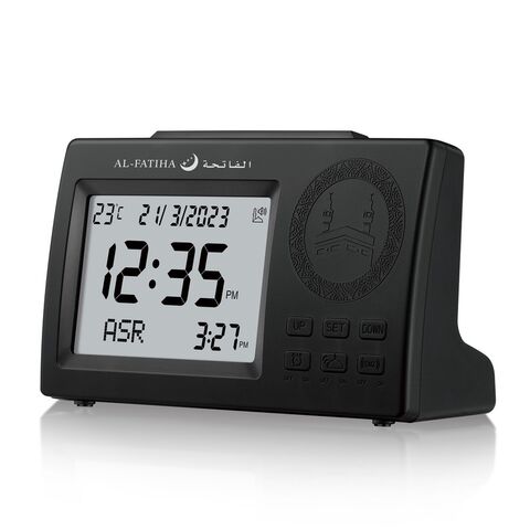 Horloge de Prière Musulmane Al Fatiha avec Réglage Automatique de l'Heure, Calendrier Hijri Grégorien, Rétroéclairage LED, Horloge Azan de Bureau for sale at factory direct price