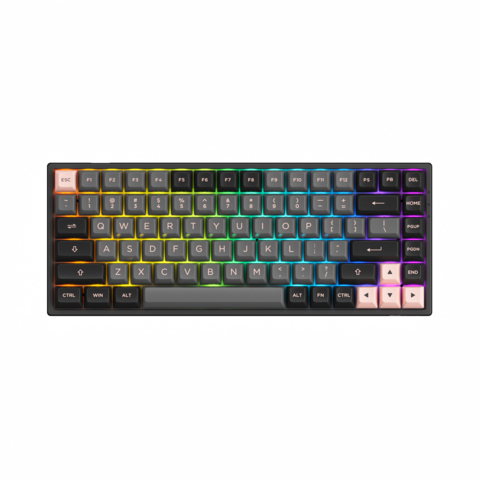 لوحة مفاتيح ألعاب ميكانيكية Akko أسود ووردي 75% 84 مفتاح RGB قابلة للتبديل السريع، لاسلكية 2.4G/بلوتوث/سلكية for sale at factory direct price