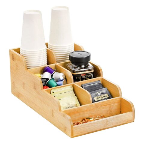 Buy Wholesale China Bamboo Coffee Tea Bag Condiment Organizer Coffee  Station Organizer Holder Bamboo Coffee Bar Accessory Caddy & Coffee Brewer  Accessories at USD 7.48