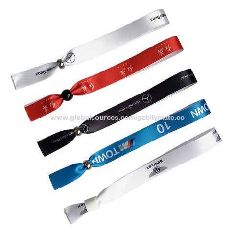 Custom Theme Park Elastic Fabric Wristbands Woven RFID Woven Wristband
