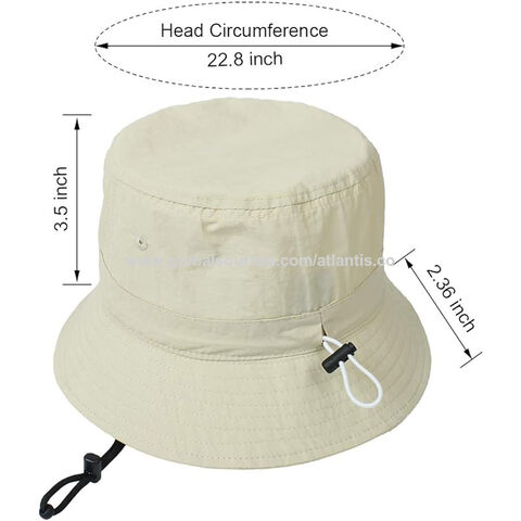 Bucket Hat with Strings Fold Wide Brim Fisherman Cap for Travel Cycling