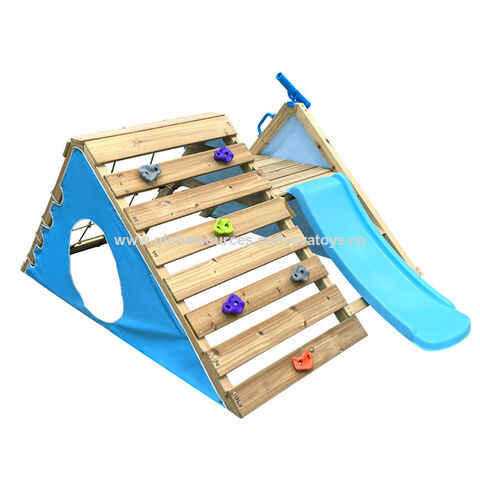 Equipos de Juegos Infantiles para Exterior, Estructuras de Escalada de Madera con Tobogán para Niños W01D276 for sale at factory direct price