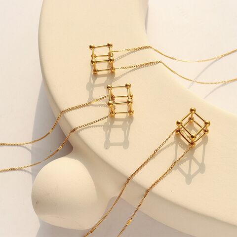 Fashion Hollow Pendant Stainless Steel Necklace