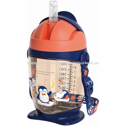 250ml Weighted Straw Sippy Cup Animal Pattern Leak Proof Infant