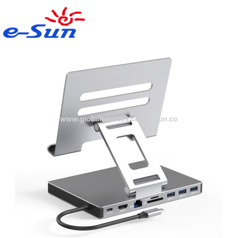 Soporte Hub USB-C Plegable, Estación de Acoplamiento para Portátil, Hub USB C 9 en 1 para iPad, Soporte para Tablet Tipo C para iPad Pro, MacBook Pro. for sale at factory direct price