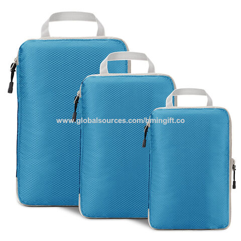 Compression Packing Cubes Set,4pcs/set Travel Storage Bag Portable Luggage  Suitcase Organizer Set Extensible Packing Mesh Bags for Clothing Underwear