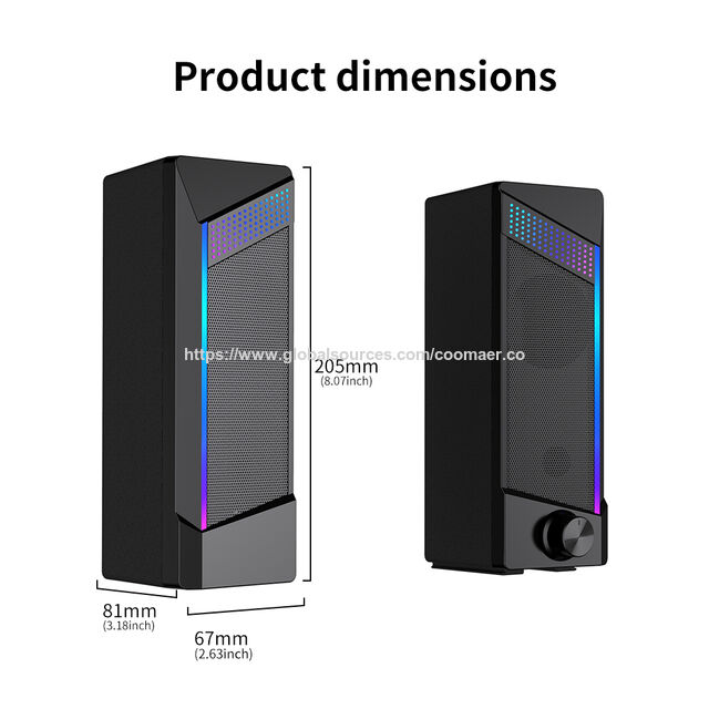 Oem 6w Rgb Light Abs Plastic Usb Speaker Sound Bar For Computer Gaming ...