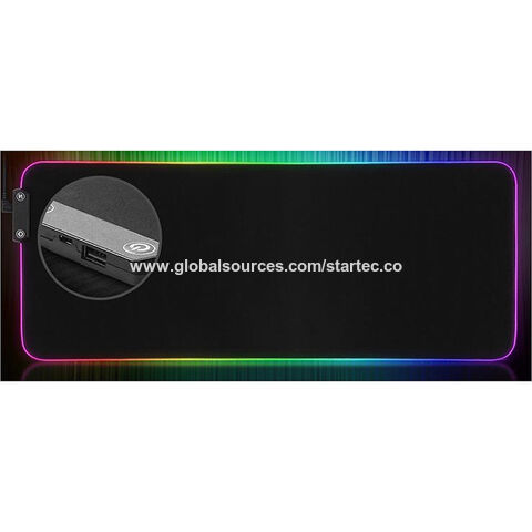 Alfombrilla de ratón RGB LED con USB, Alfombrilla de ratón para juegos con botón de presión, tamaño y patrón personalizables disponibles 800*300*3mm for sale at factory direct price