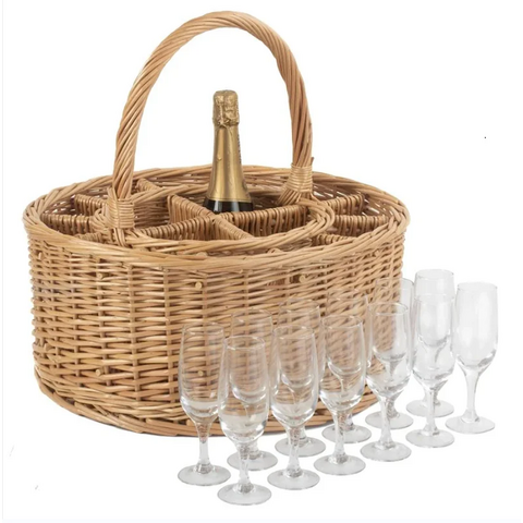 Panier En Osier Avec Couvercle 34x24x17 Cm - Pour Pique-nique, Rangement, Décoration - Style Naturel - 11
