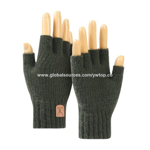 Buy Wholesale China Half Finger Gloves Winter Fingerless Gloves Knit Gloves  For Men Women & Glove at USD 1.22