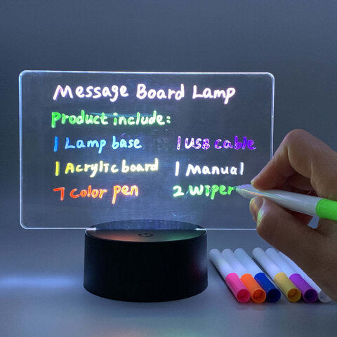 Lampu Papan Pesan dengan 7 Warna, Spidol yang Dapat Dihapus, Papan Lampu yang Dapat Ditulis Ulang untuk Meja, Kamar Tidur Anak-Anak, Lampu Malam LED Dekorasi Kamar for sale at factory direct price
