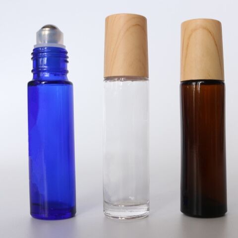 10ml 8 ml 5 ml d'huile essentielle de verre ambré rouleau sur bouteille  avec bille en acier inoxydable
