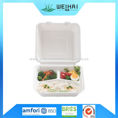 Hinged Salad Container 1000ml  Recycled Plastic Food Containers & lids