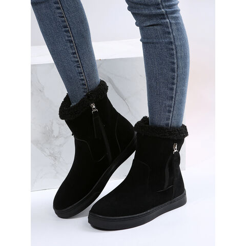 Supplier Women s Comfortable And Warm Double sided Zippered Casual Outdoor Versatile Low Cut Flat Bottomed And Ankle Boots 9 Wholesale China Football Boot at Factory Prices from Dongguan Yhmanagement ...